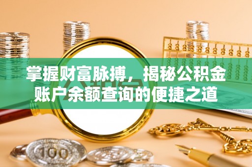 江川掌握财富脉搏，揭秘公积金账户余额查询的便捷之道